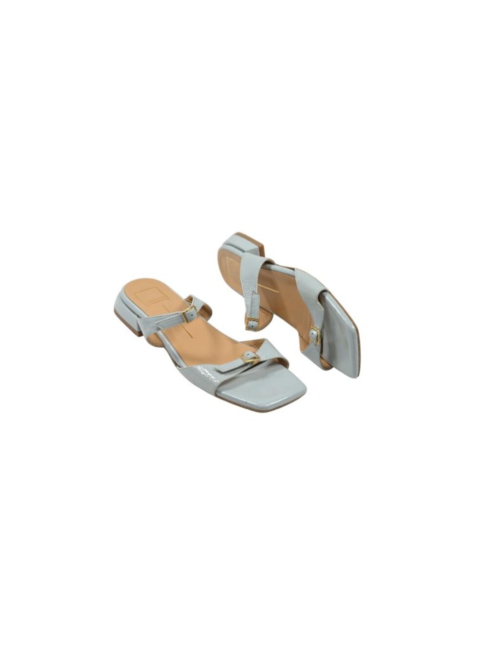 Dolce Vita Lavern Sandals in Ice Blue Crinkle Patent